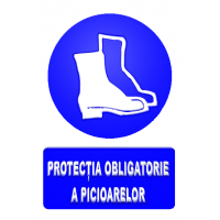 indicatoare pentru protectia obligatorie a picioarelor